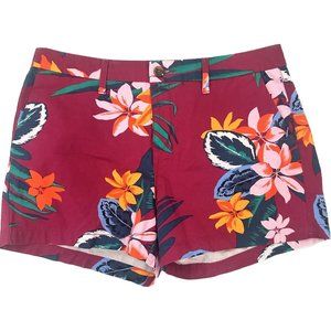 Old Navy Shorts Womens 8 Pink Tropical Floral Everyday Short Vacation Chino